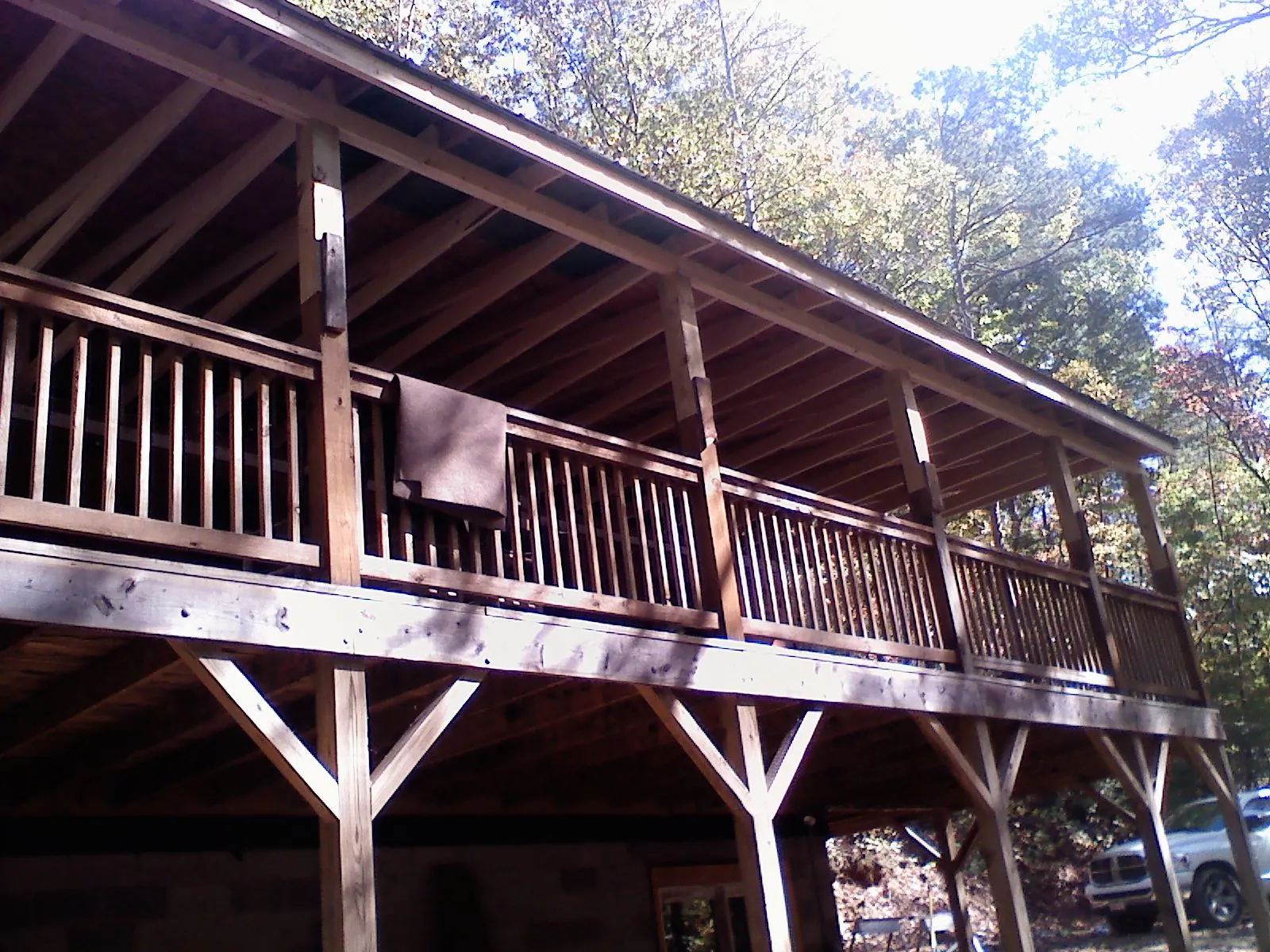 Timber framing under a new elevated porch and deck — Roof Leak Repair in Lewisberry by Roofing Brothers